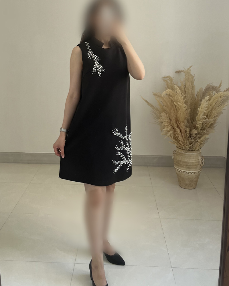 پیراهن زنانه مروارید دوزی لاکچری